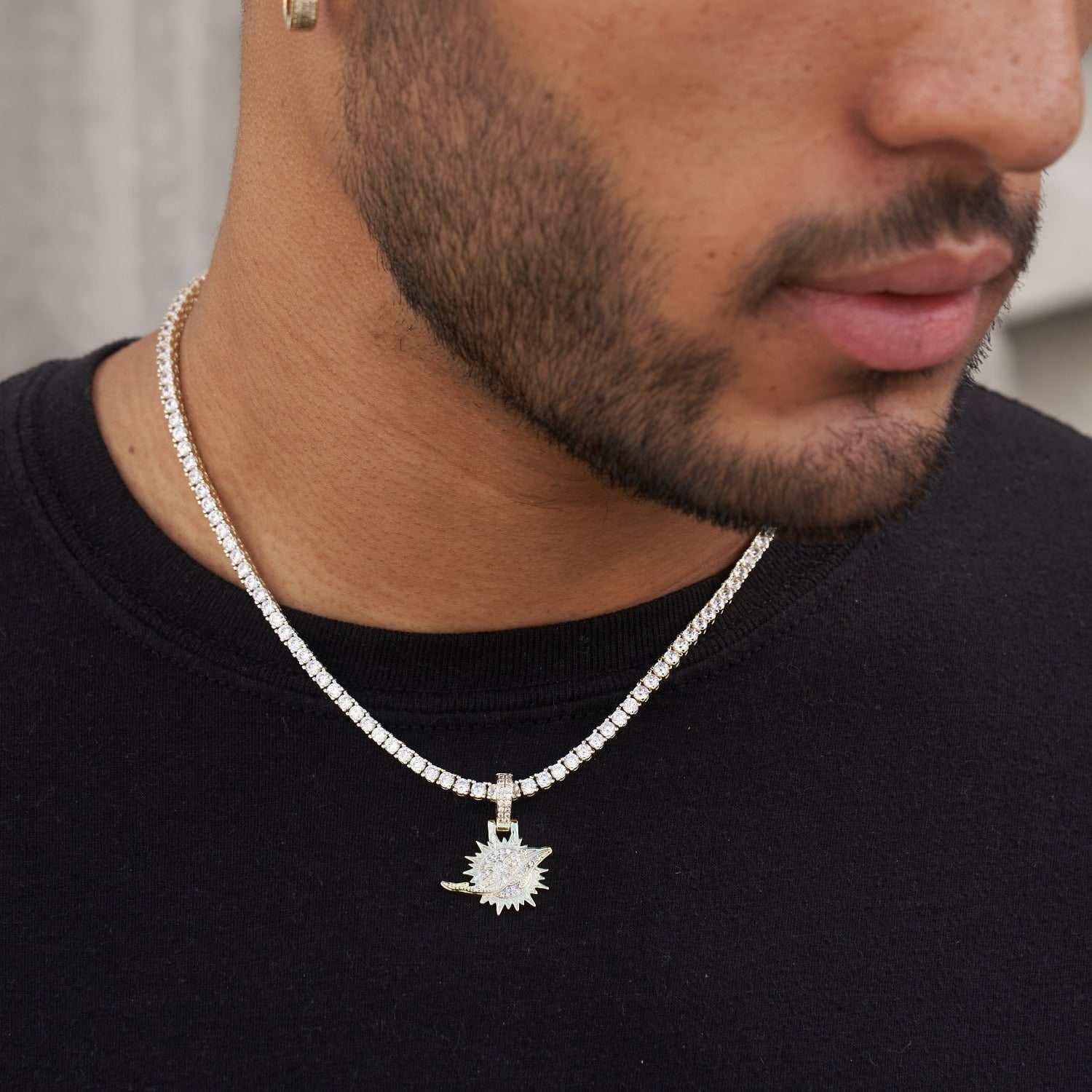 GLD Men Miami Dolphins Official NFL Micro Logo Pendant - Yellow Gold