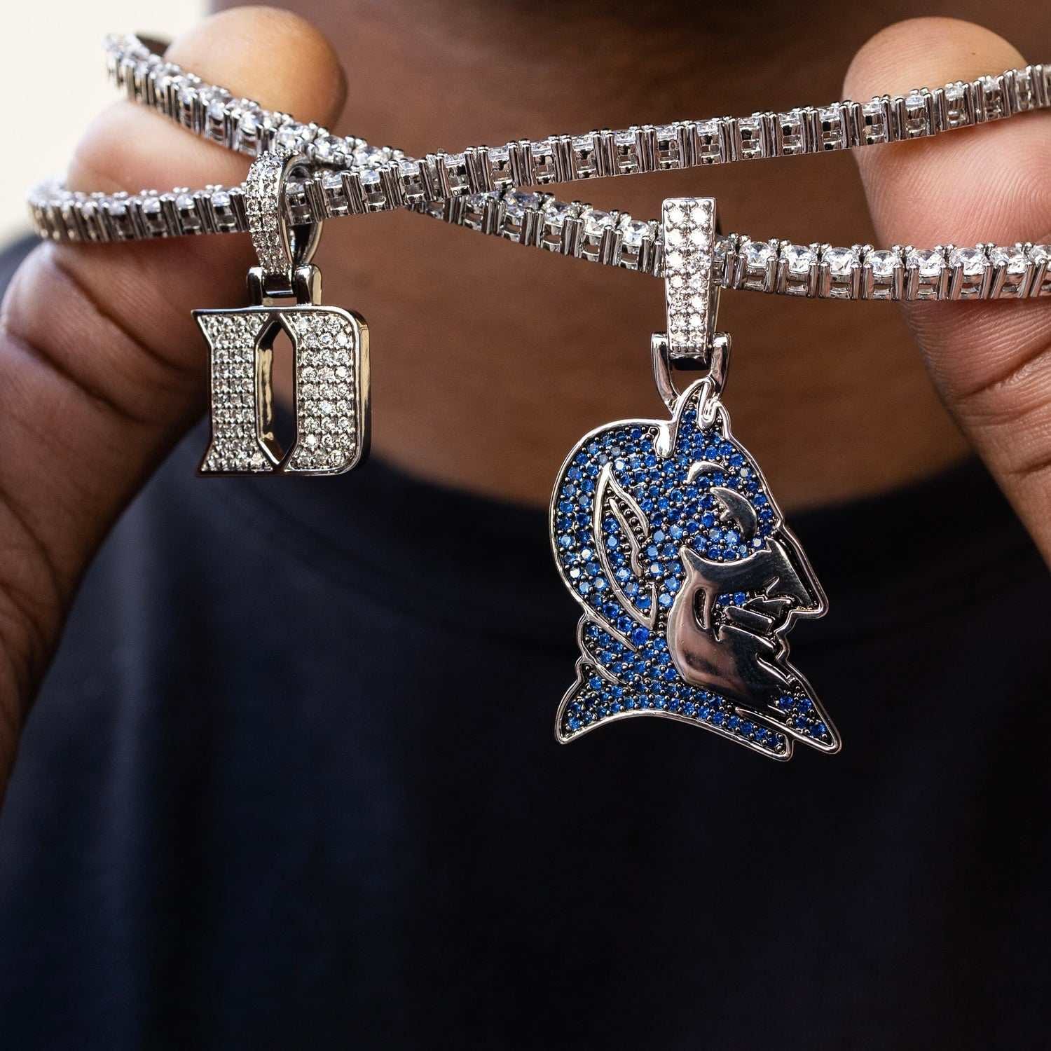 GLD Men Duke Blue Devil Official NCAA Head Pendant