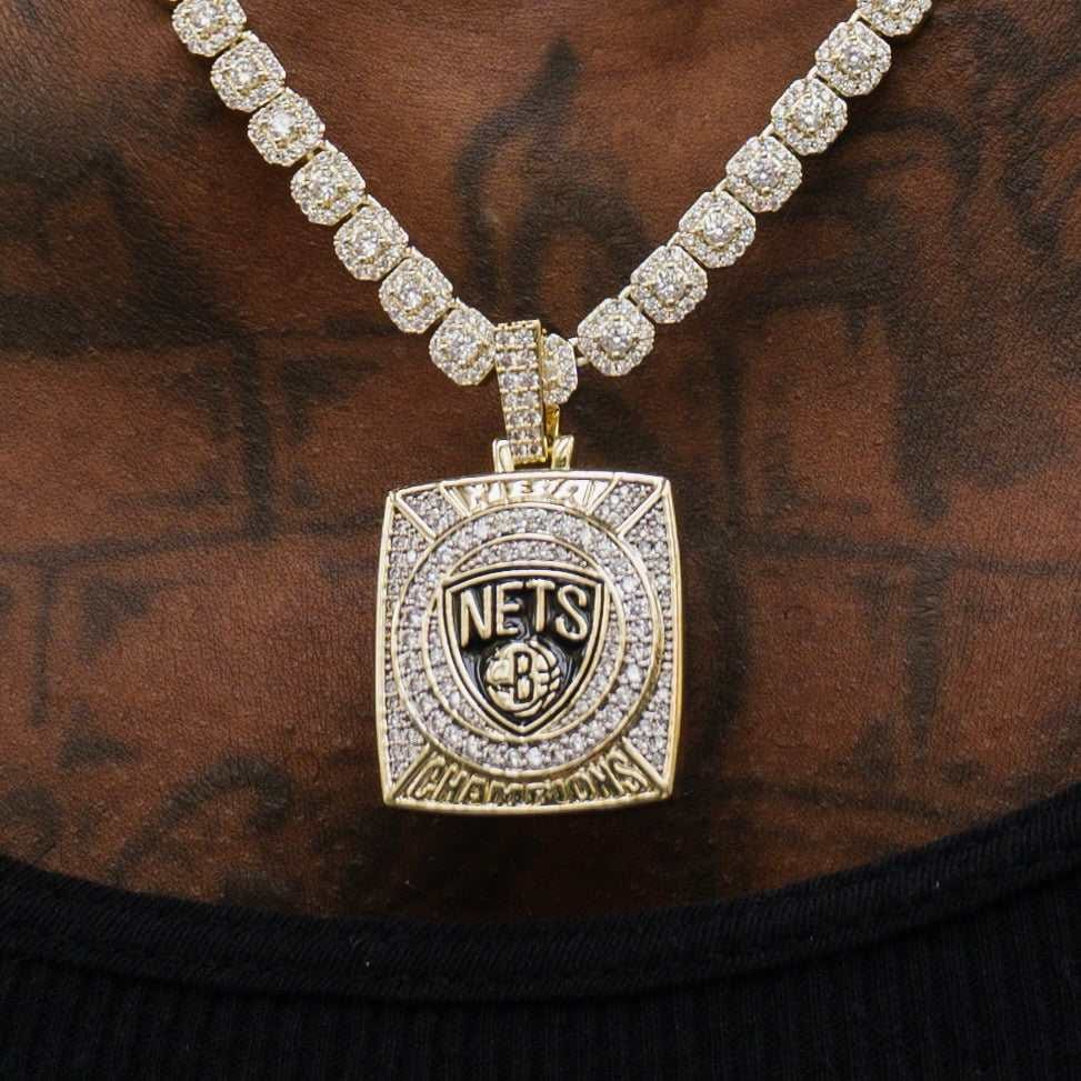 GLD Men Brooklyn Nets Official NBA Championship Pendant