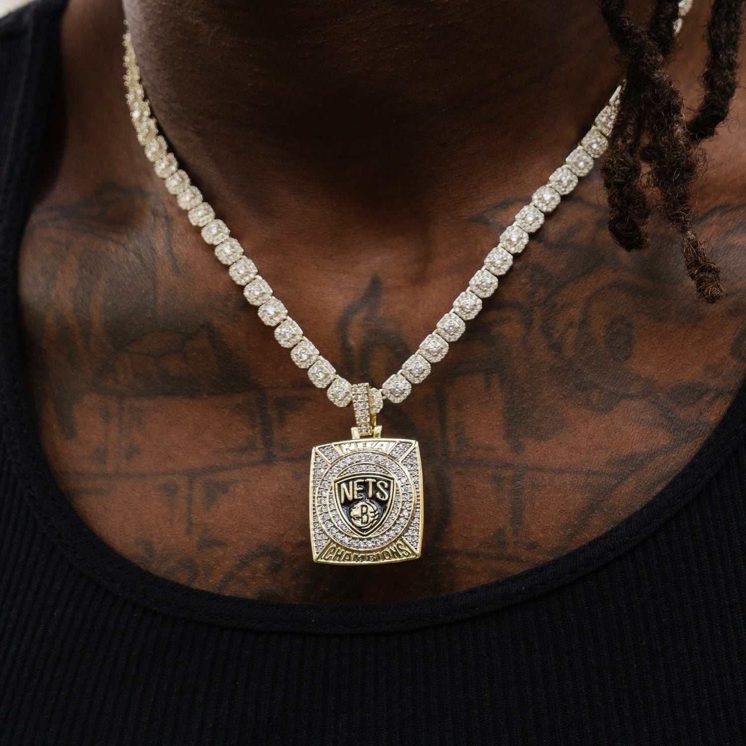 GLD Men Brooklyn Nets Official NBA Championship Pendant