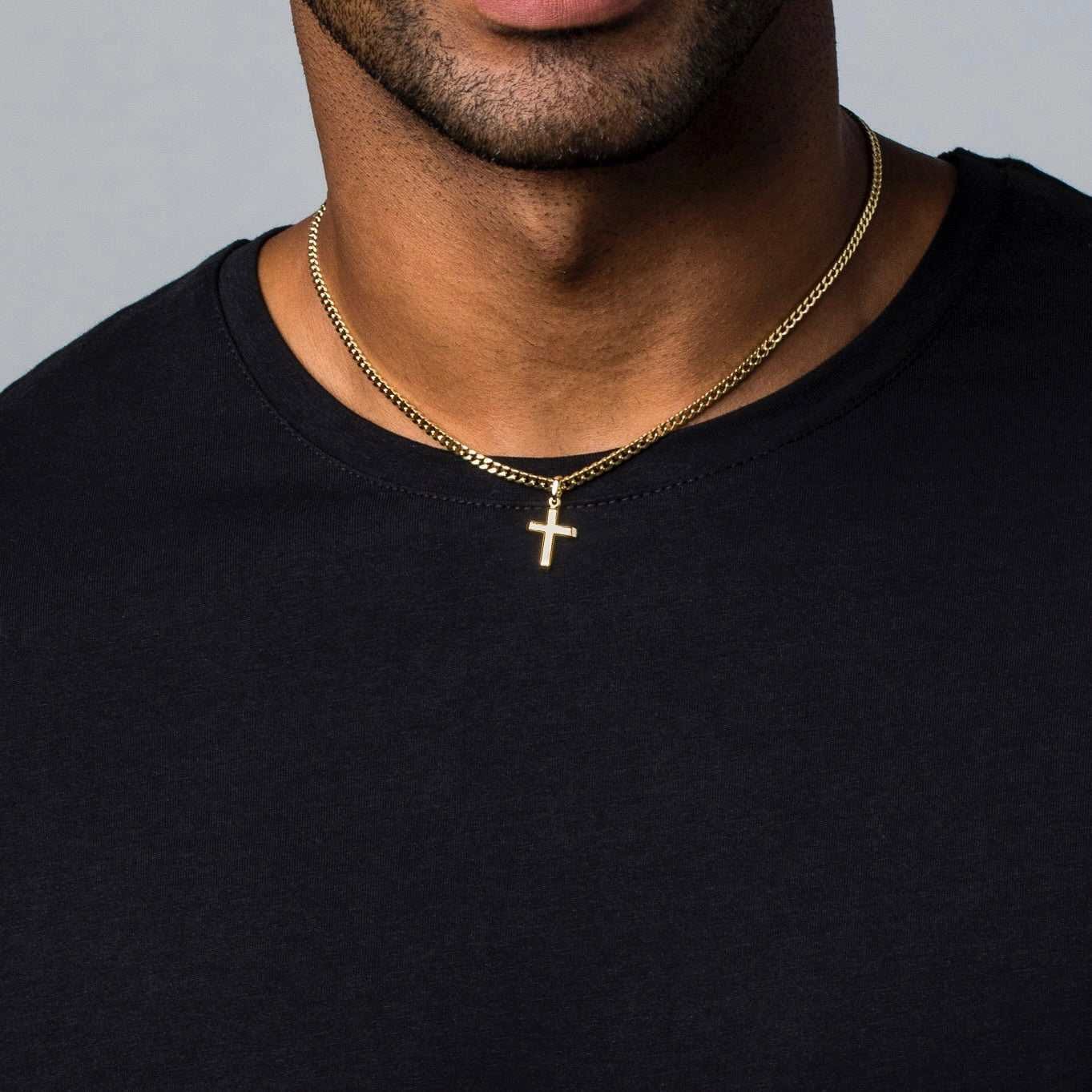 GLD Men 18k Vermeil Micro Simple Cross Pendant in Yellow Gold