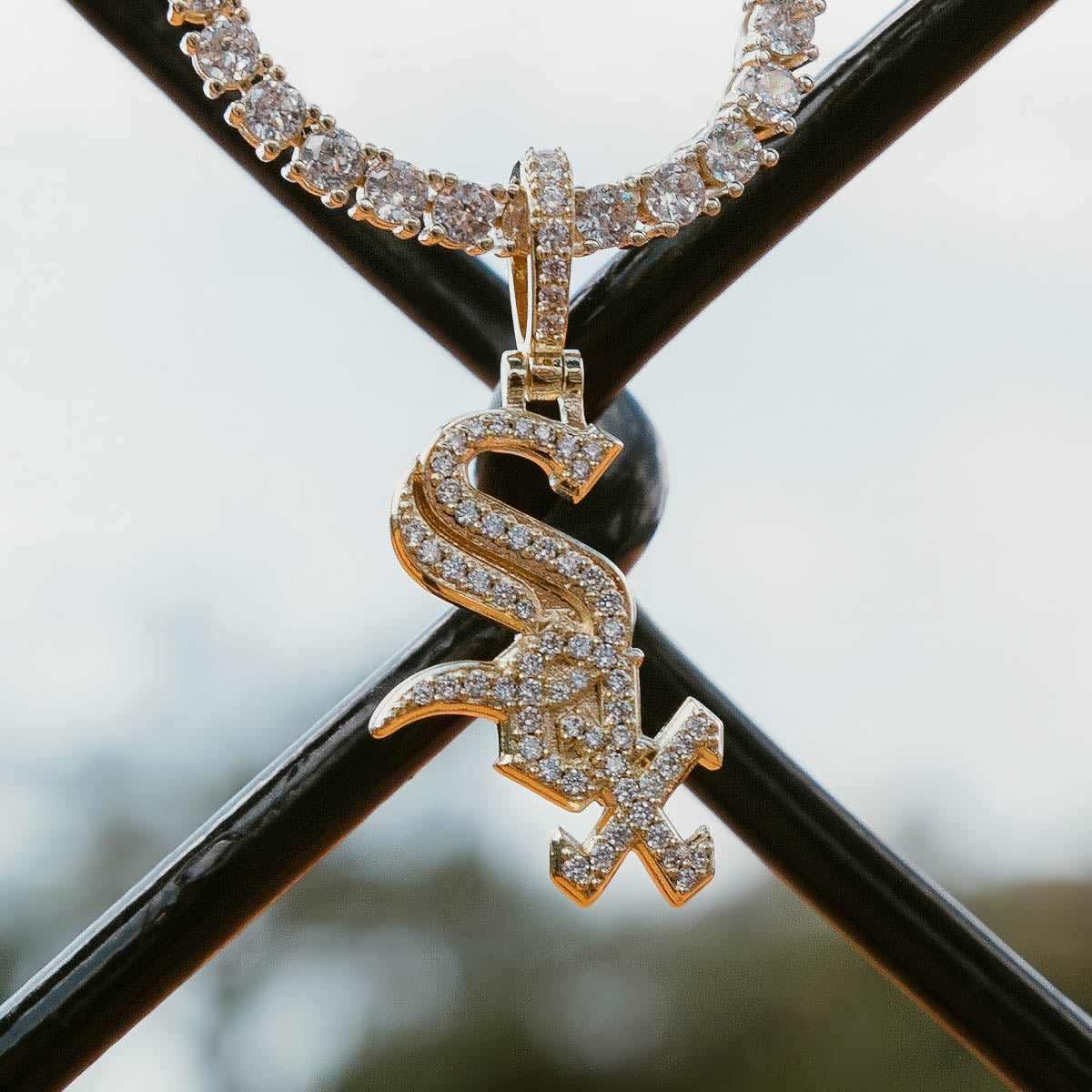 GLD Men Chicago White Sox Official MLB Micro Logo Pendant