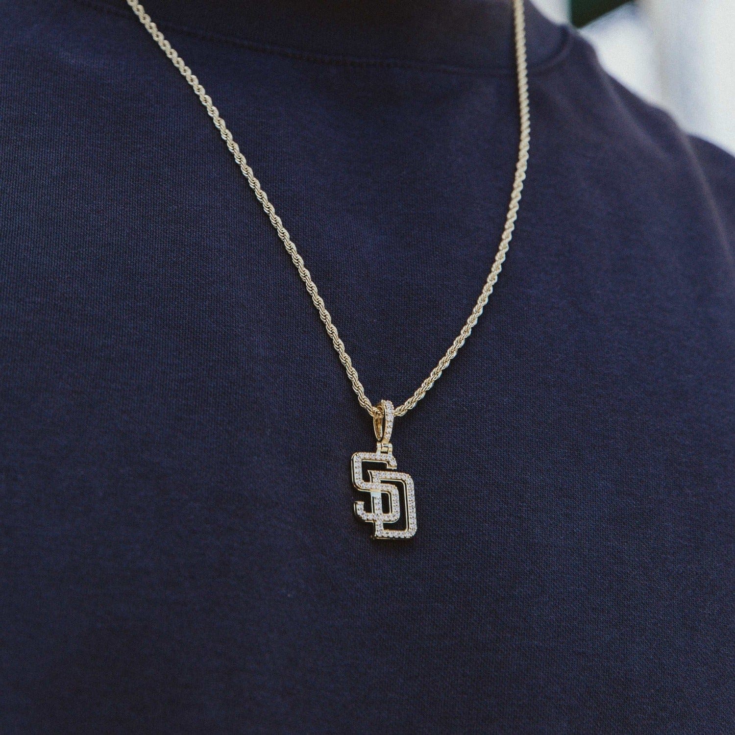 GLD Men San Diego Padres Official MLB Micro Logo Pendant