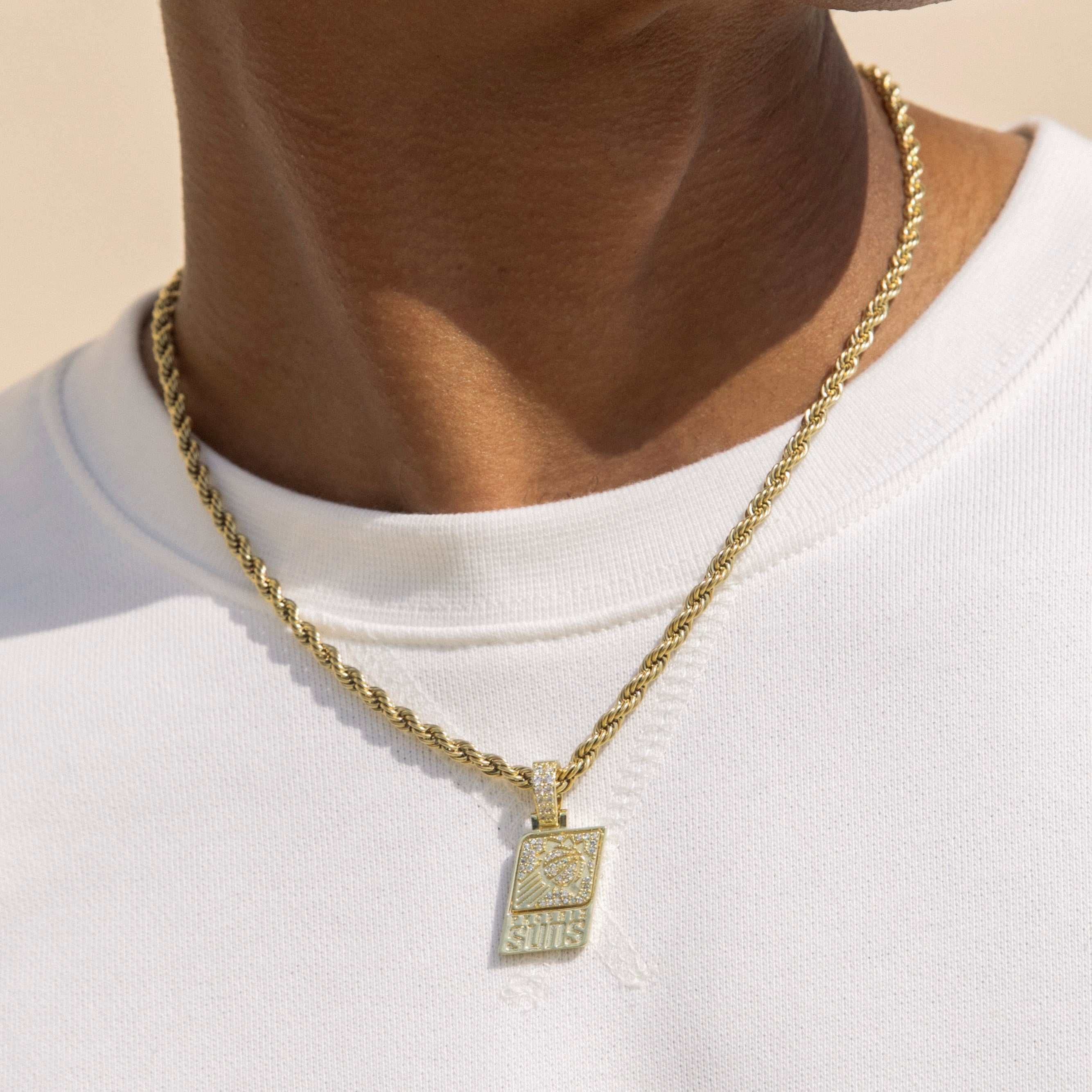 GLD Men Phoenix Suns Official NBA Micro Logo Pendant