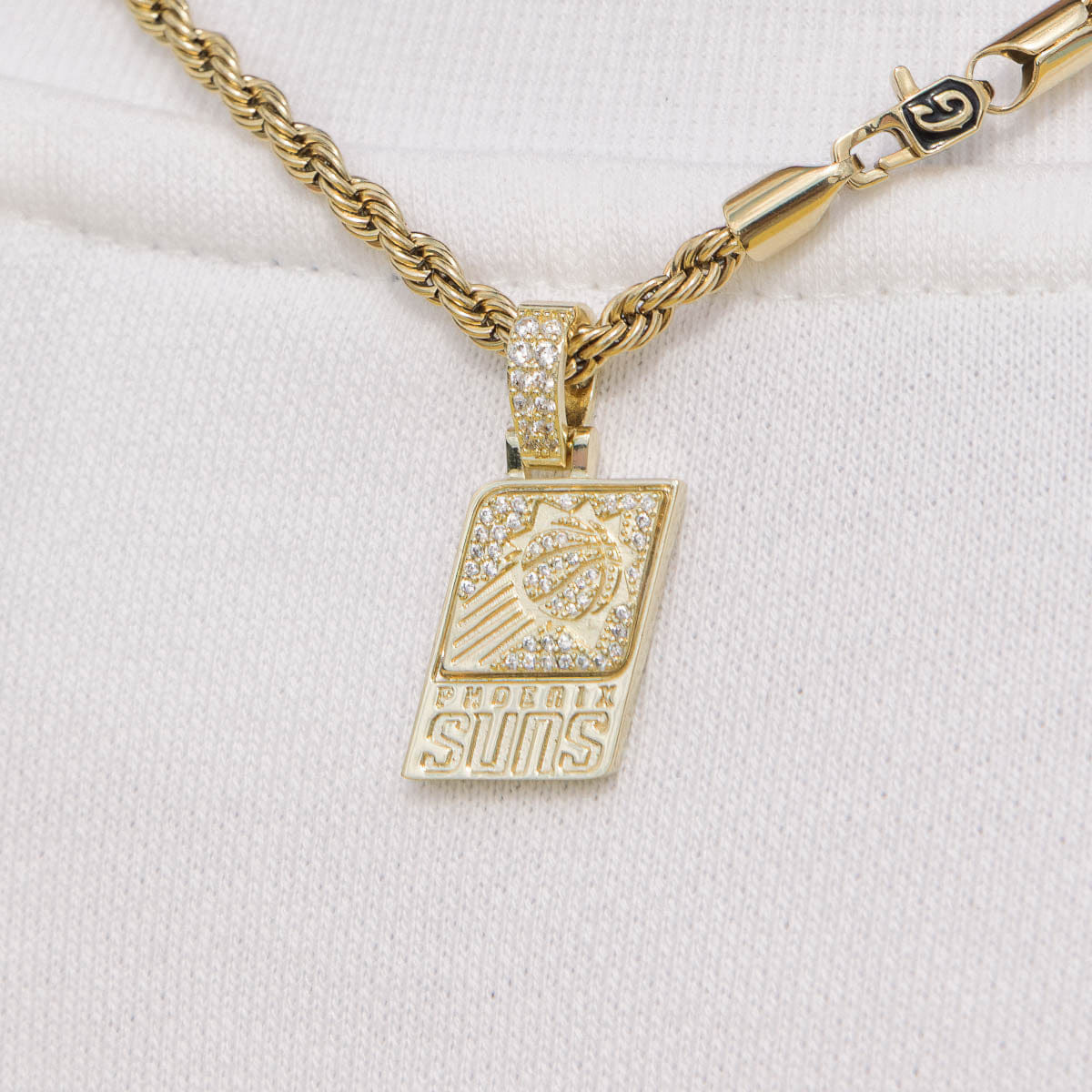GLD Men Phoenix Suns Official NBA Micro Logo Pendant