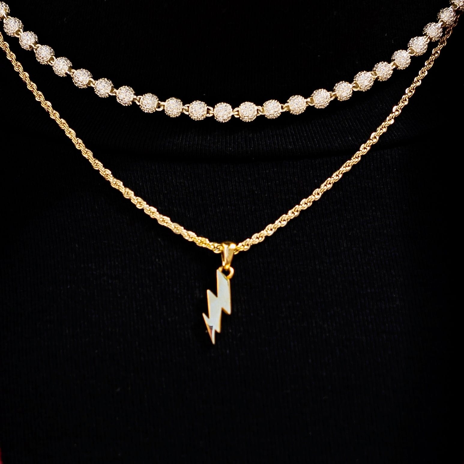 GLD Men Micro Lightning Bolt Pendant
