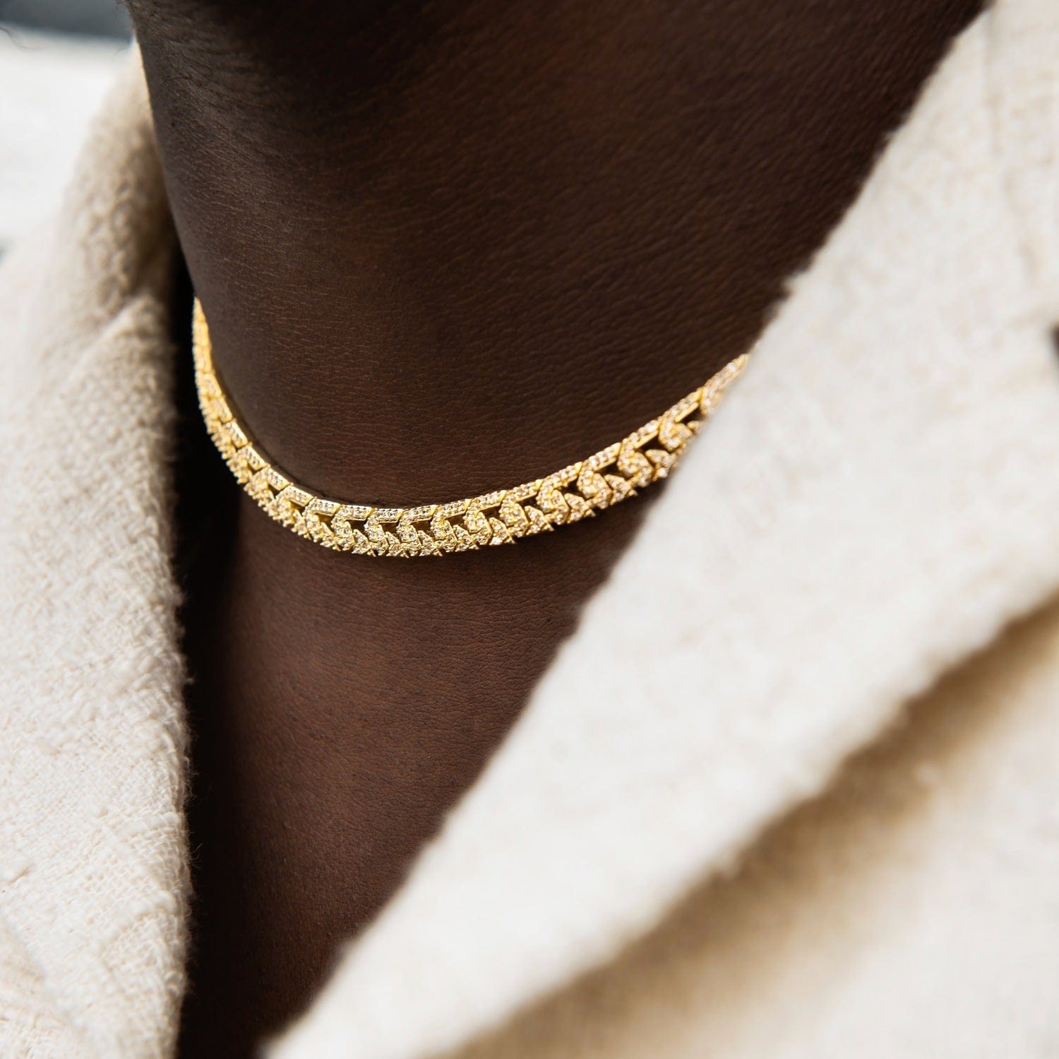 GLD PROMO Micro Iced G - Link Chain in Yellow Gold