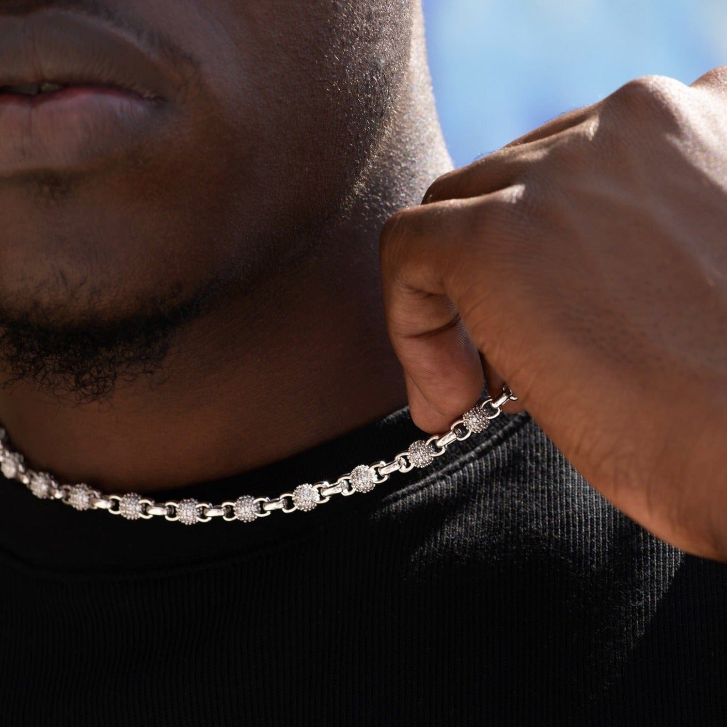 GLD PROMO Iced Ball Box Link Chain