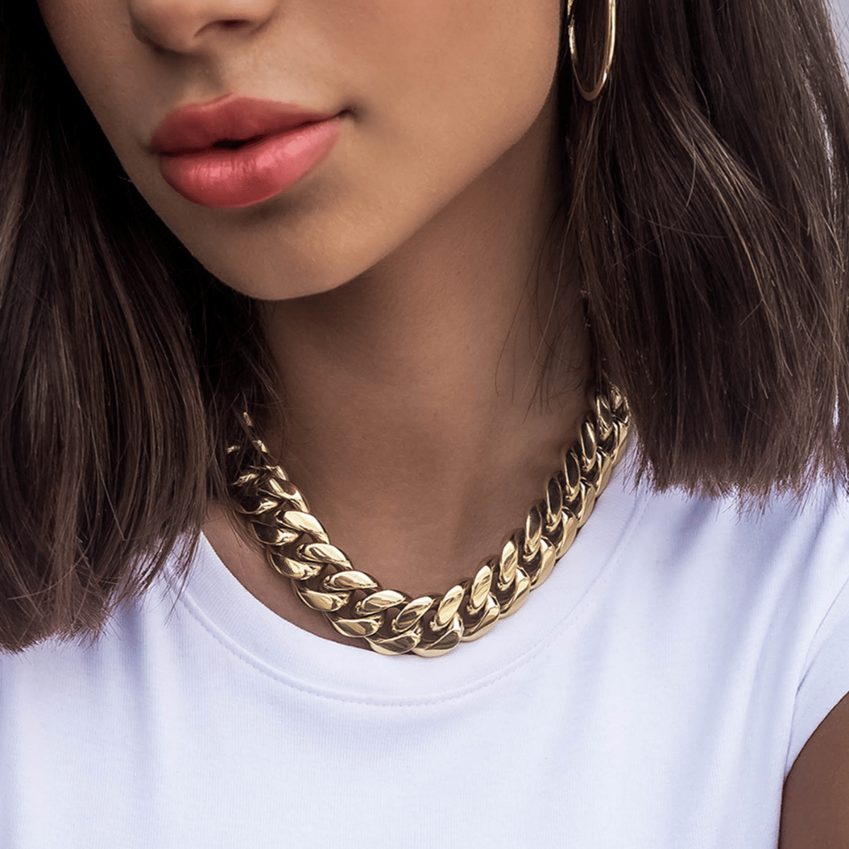 GLD Women GLD Signature Cuban in Yellow Gold - 19 mm