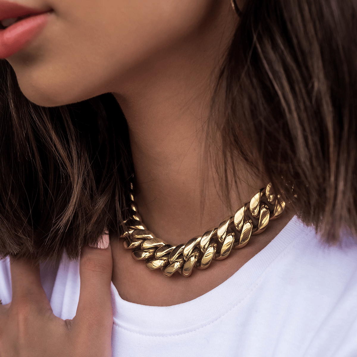 GLD Women GLD Signature Cuban in Yellow Gold - 19 mm