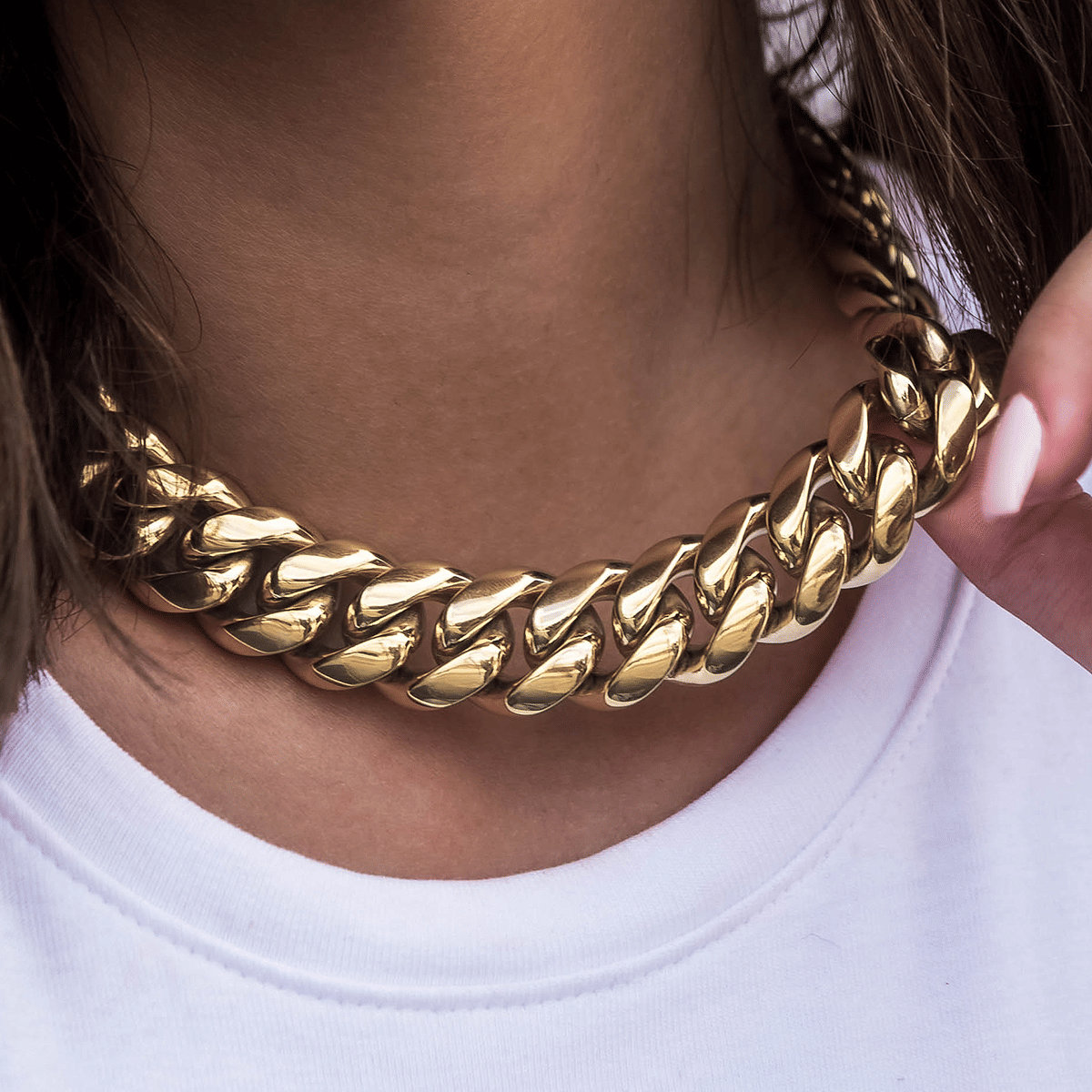 GLD Women GLD Signature Cuban in Yellow Gold - 19 mm