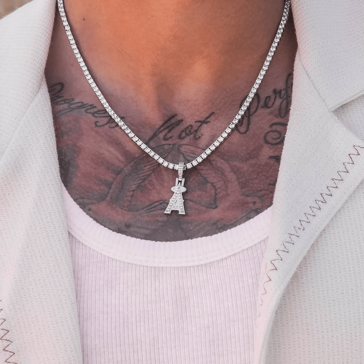 GLD Men Los Angeles Angels Official MLB Micro Logo Pendant