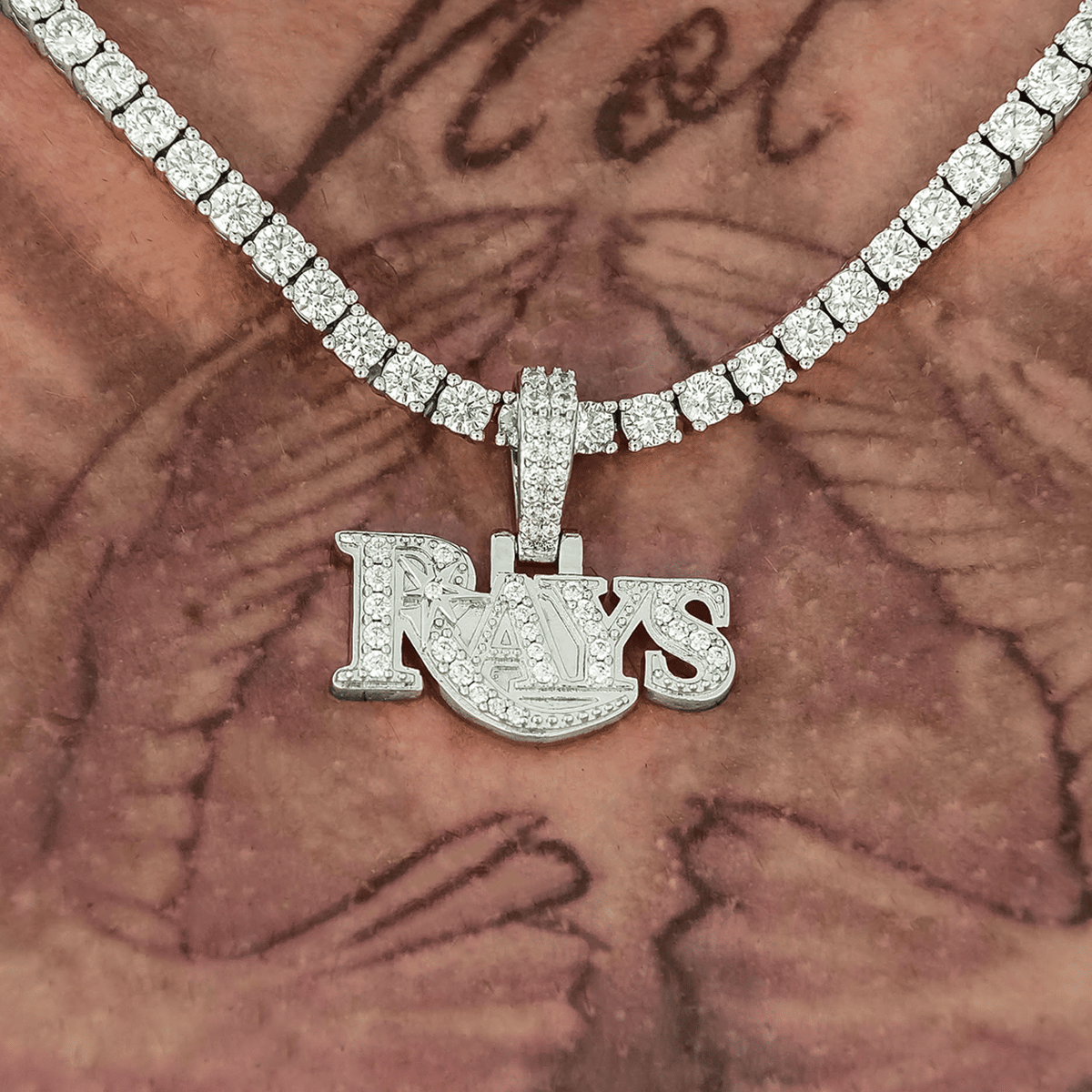 GLD Men Tampa Bay Rays Official MLB Micro Logo Pendant