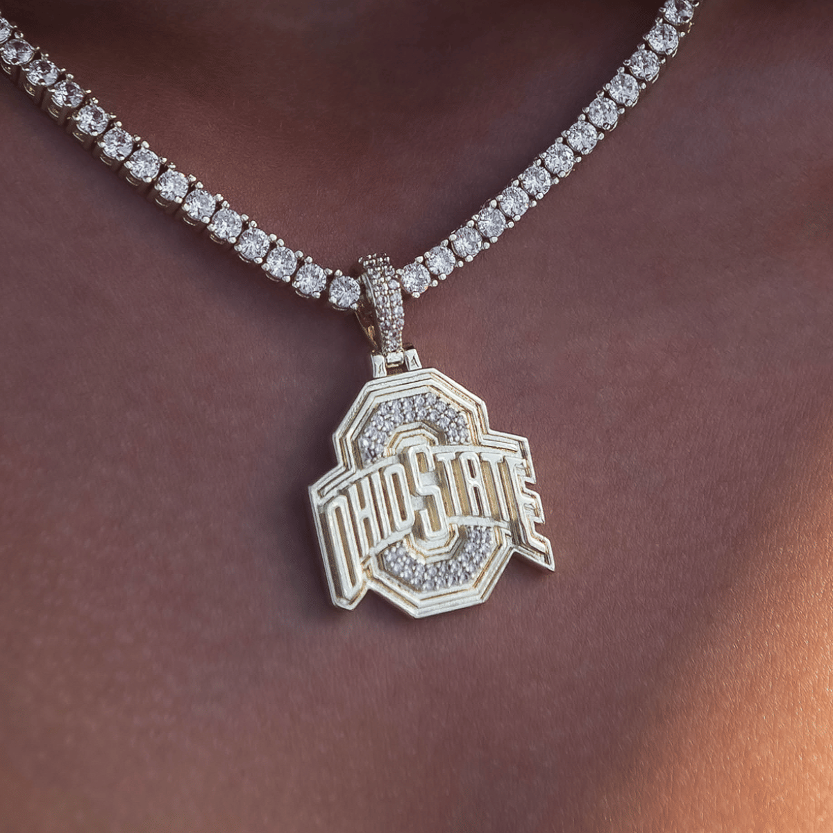 GLD Women Ohio State Buckeyes Official NCAA Micro Logo Pendant