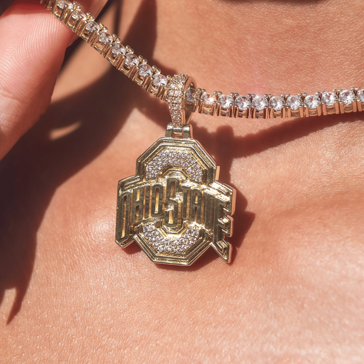 GLD Women Ohio State Buckeyes Official NCAA Micro Logo Pendant