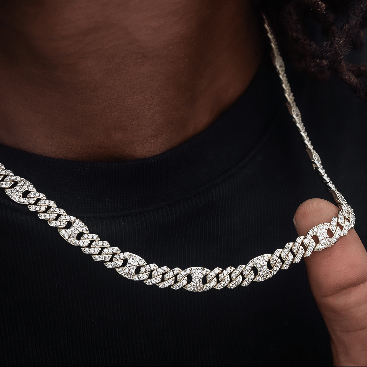 GLD Men Iced Mariner Cuban Chain in Yellow Gold - 9 mm