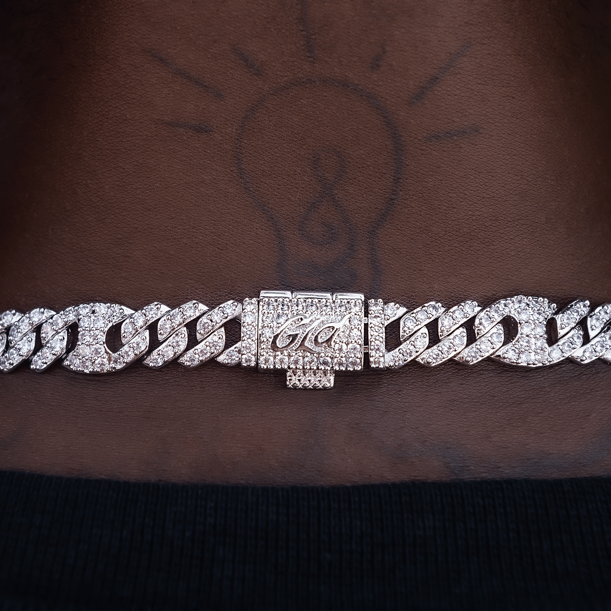 GLD Men Iced Mariner Cuban Chain in White Gold - 9 mm