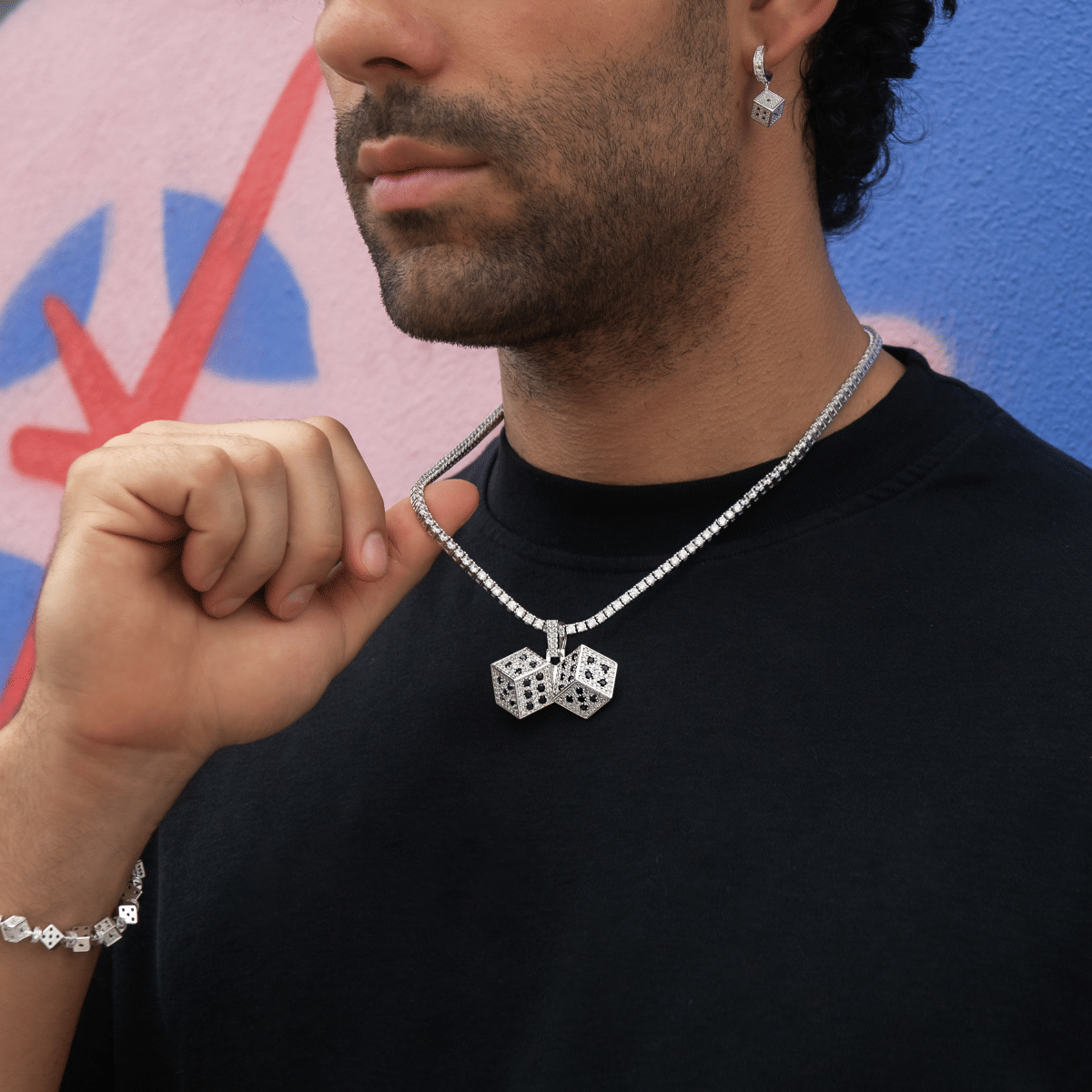 GLD Men Iced Dice Pendant