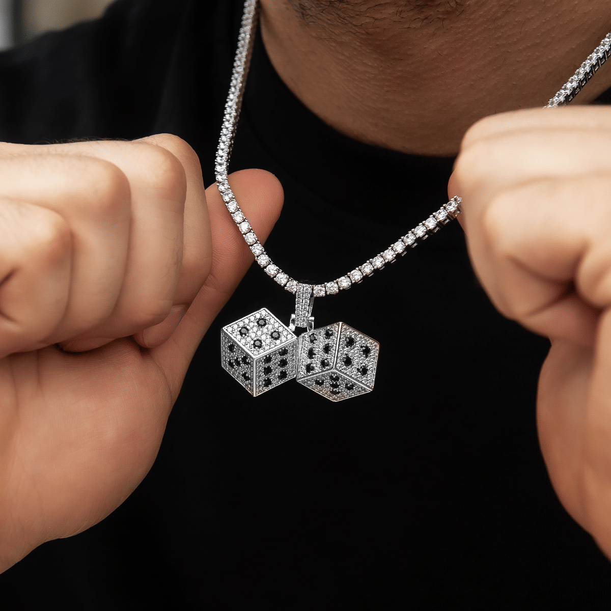 GLD Men Iced Dice Pendant