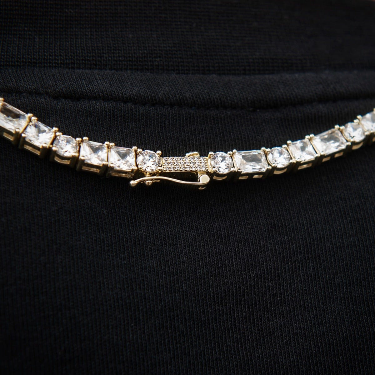 GLD Men Multi Diamond Lariat Chain in Yellow Gold