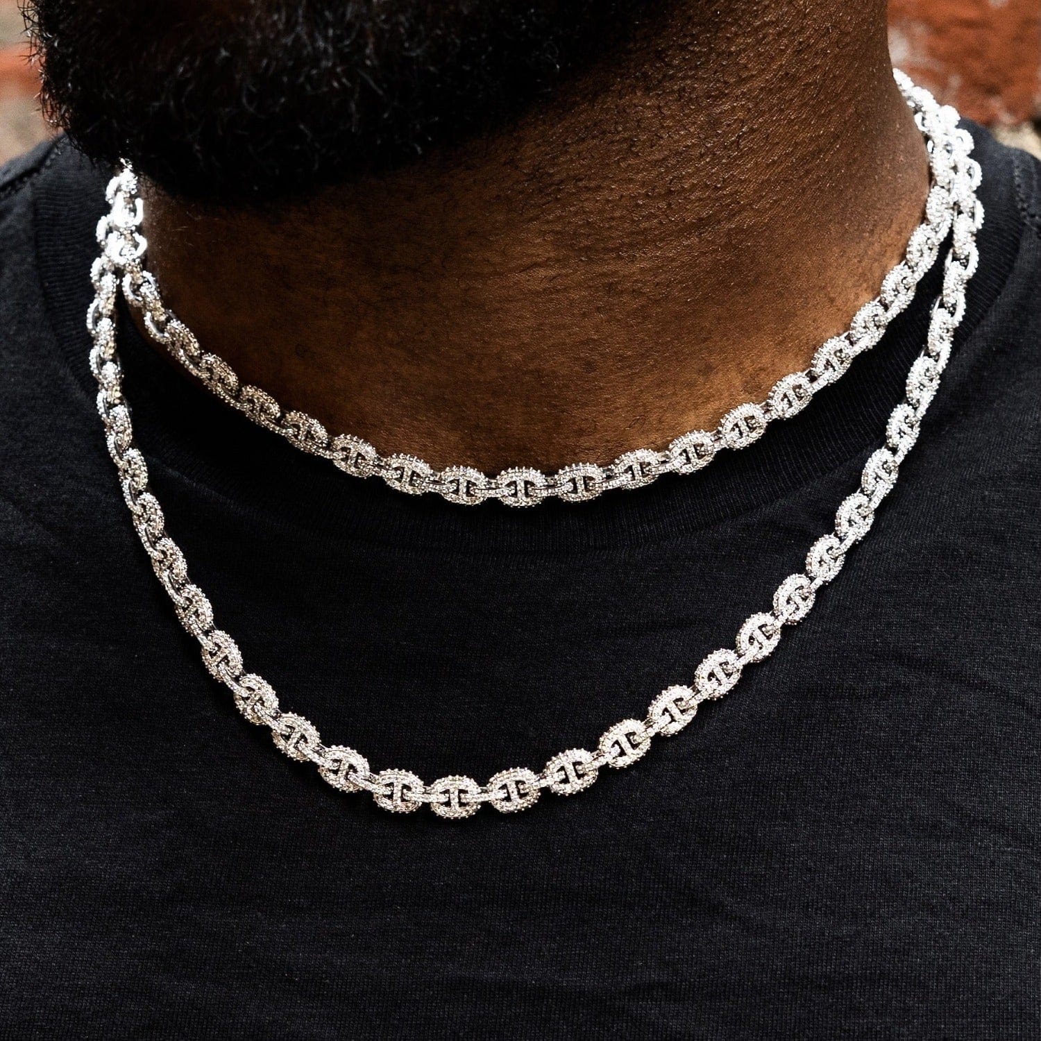 GLD Men Micro Valentina Chain in White Gold - 7 mm