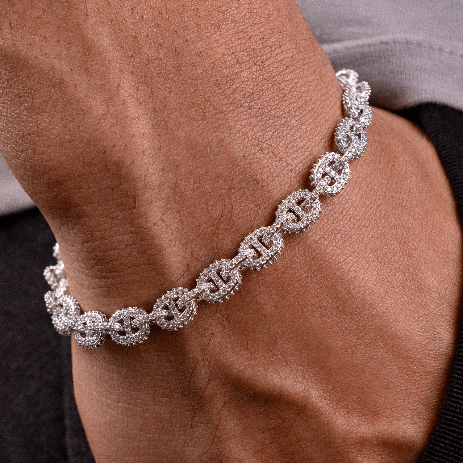 GLD Men Micro Valentina Bracelet in White Gold