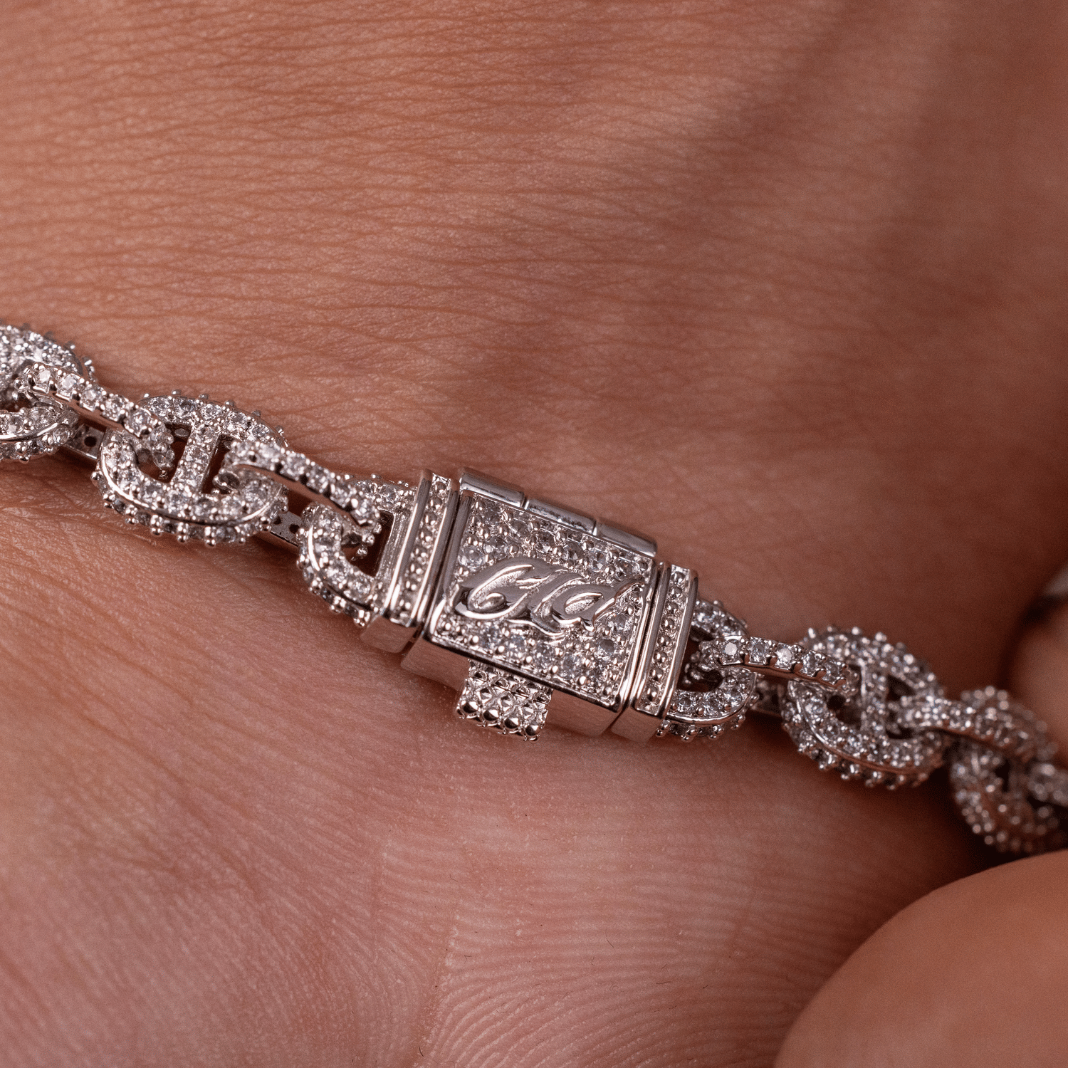 GLD Men Micro Valentina Bracelet in White Gold