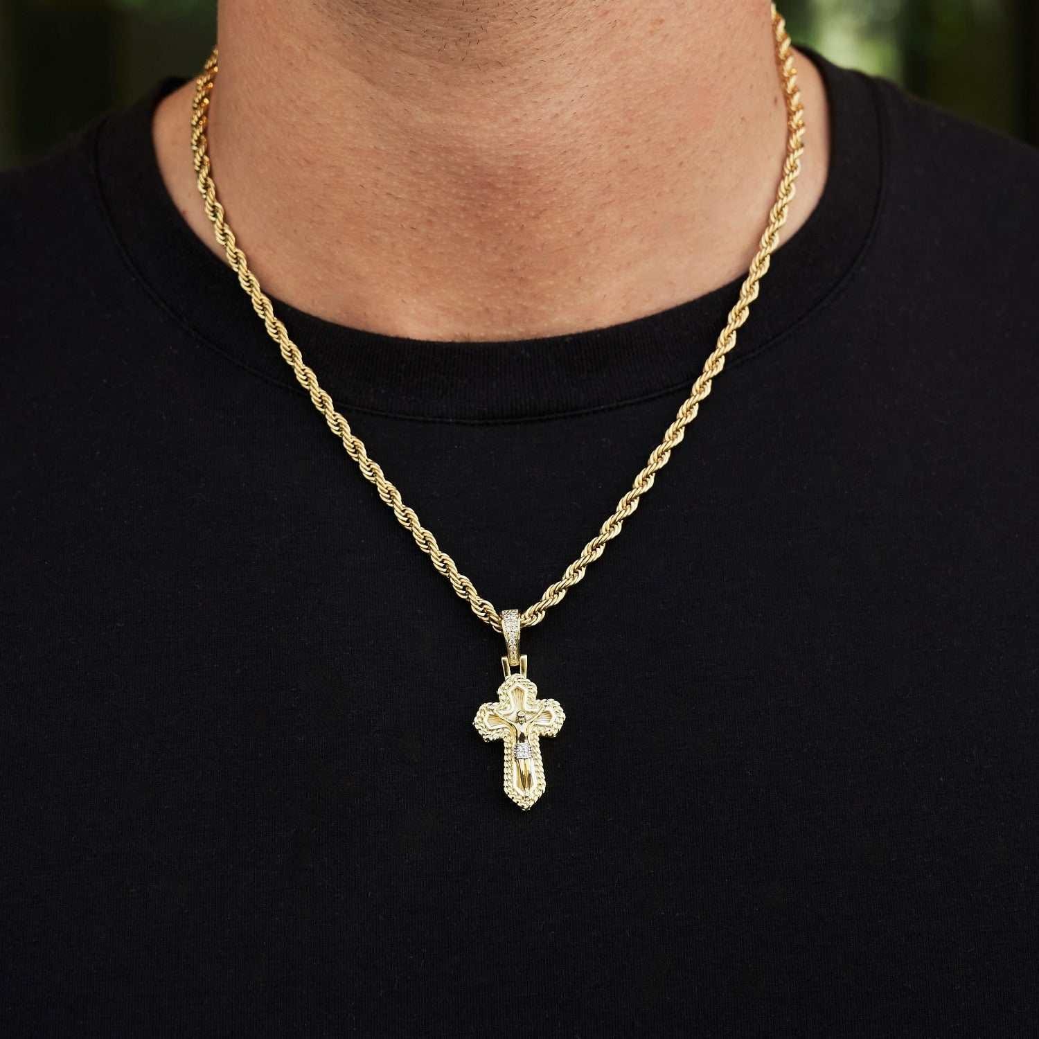 GLD Men Icon Cross Pendant in Yellow Gold