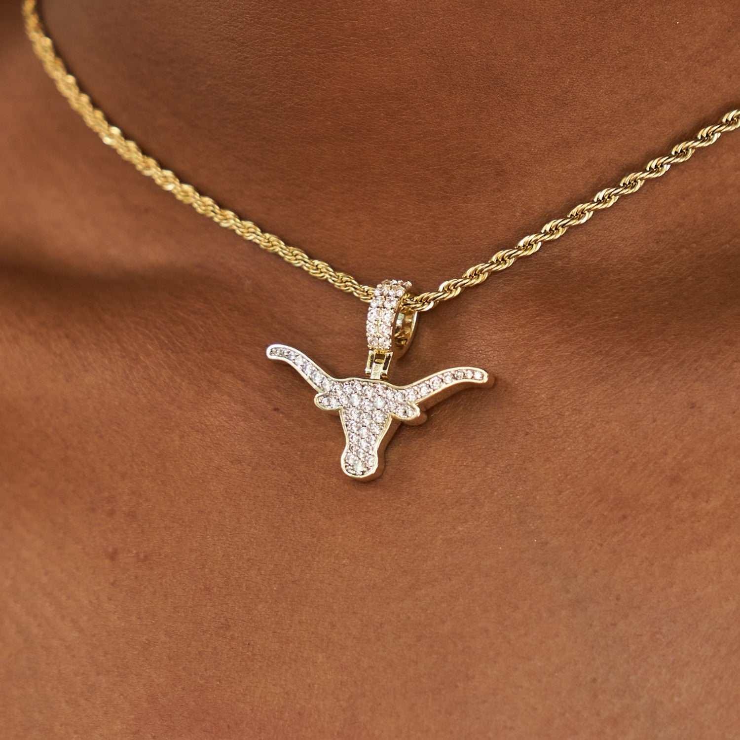 GLD Women Texas Longhorns Official NCAA Micro Logo Pendant