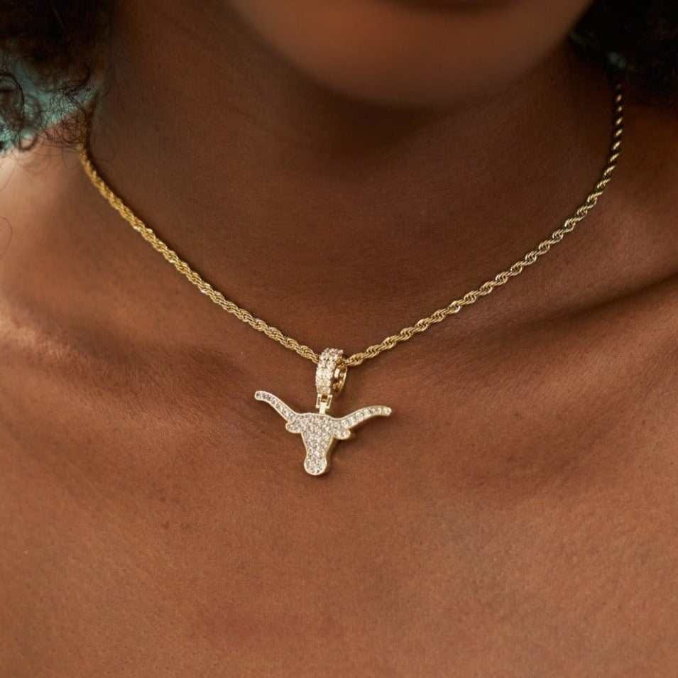 GLD Women Texas Longhorns Official NCAA Micro Logo Pendant