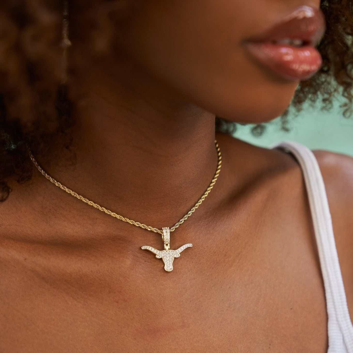GLD Women Texas Longhorns Official NCAA Micro Logo Pendant