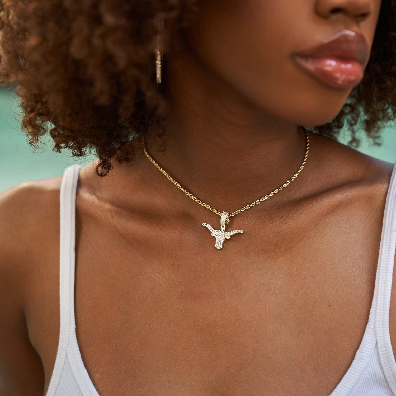 GLD Women Texas Longhorns Official NCAA Micro Logo Pendant