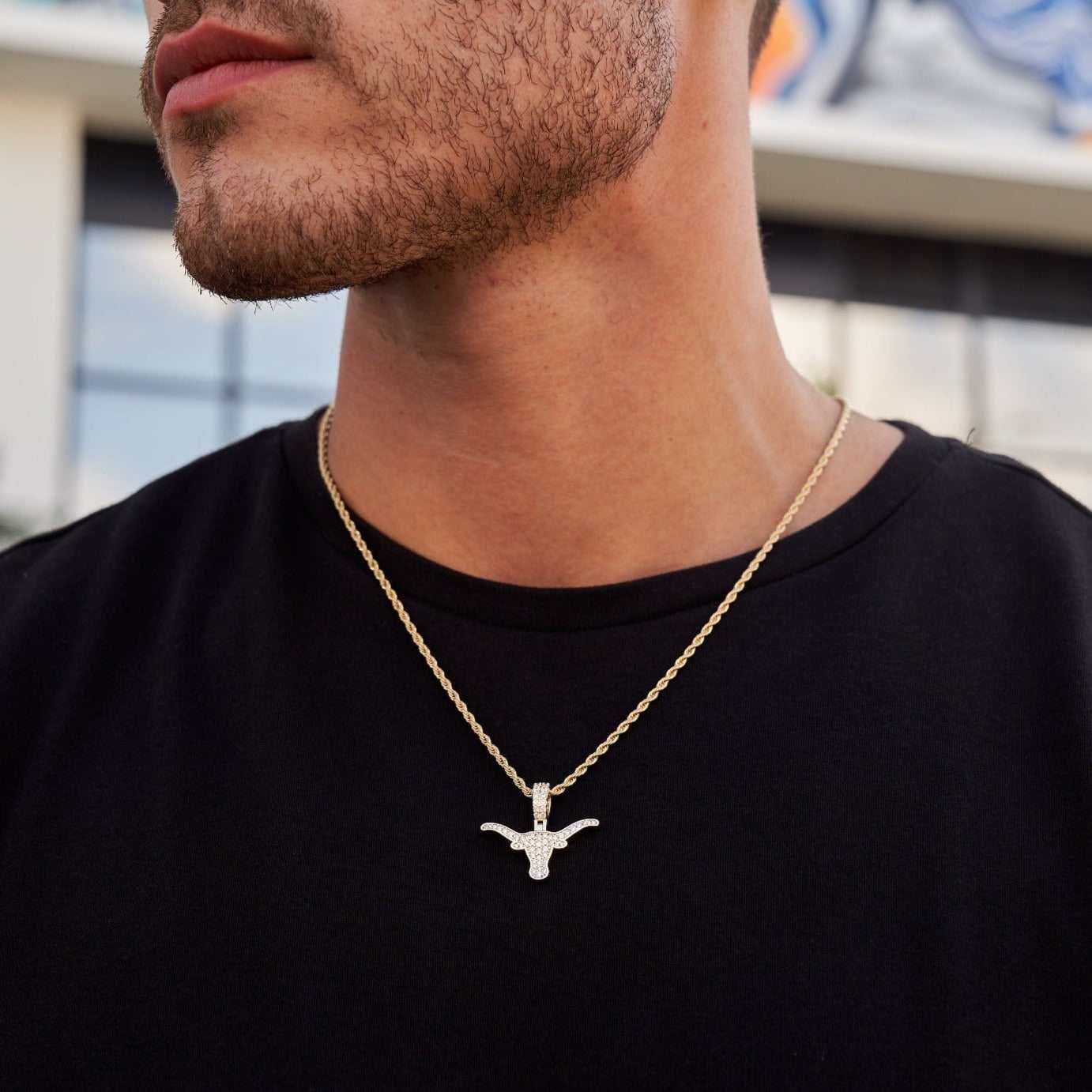 GLD Men Texas Longhorns Official NCAA Micro Logo Pendant