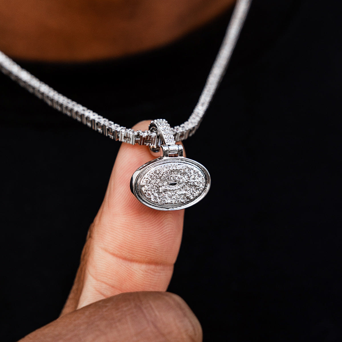 GLD Men San Francisco 49ers Official NFL Micro Logo Pendant - White Gold