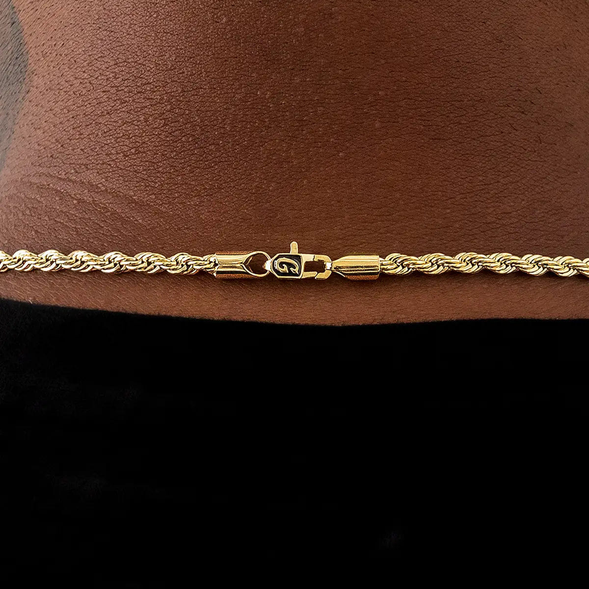 GLD Men Rope Chain in Yellow Gold - 4 mm
