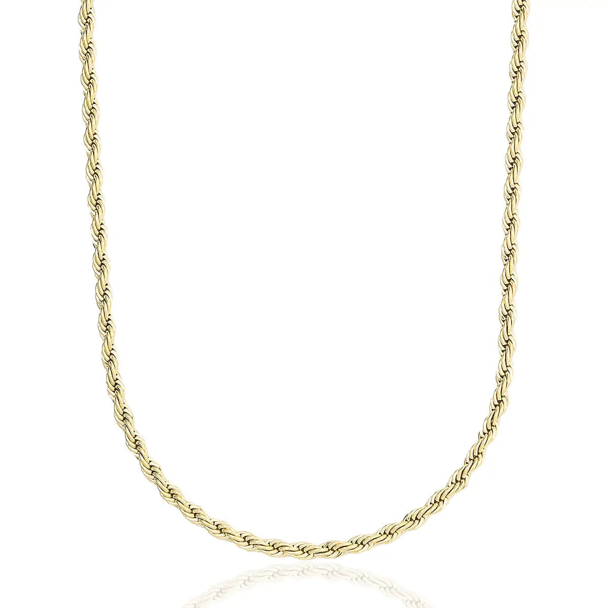 GLD Men Rope Chain in Yellow Gold - 4 mm