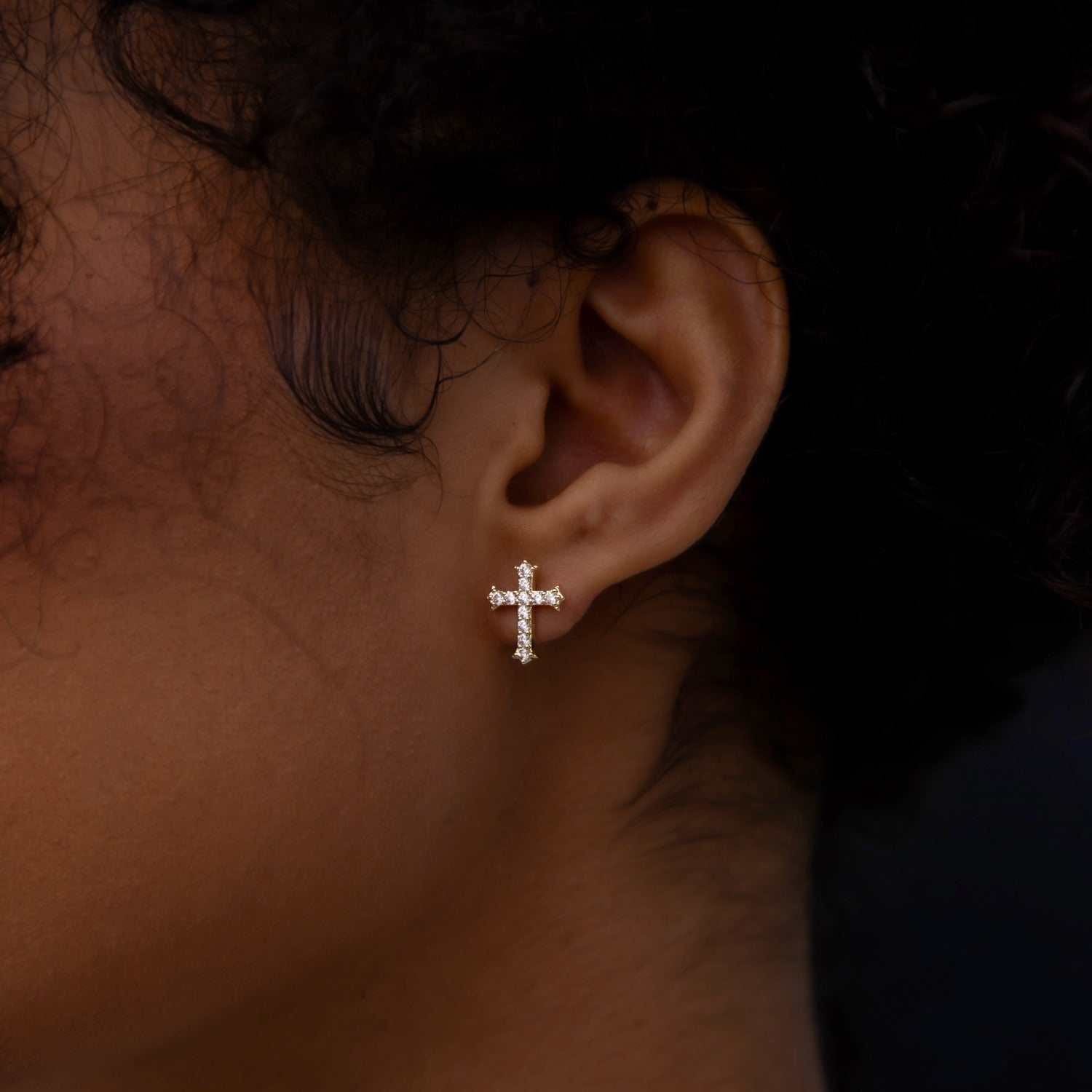 GLD Women Micro Cross Stud Earrings