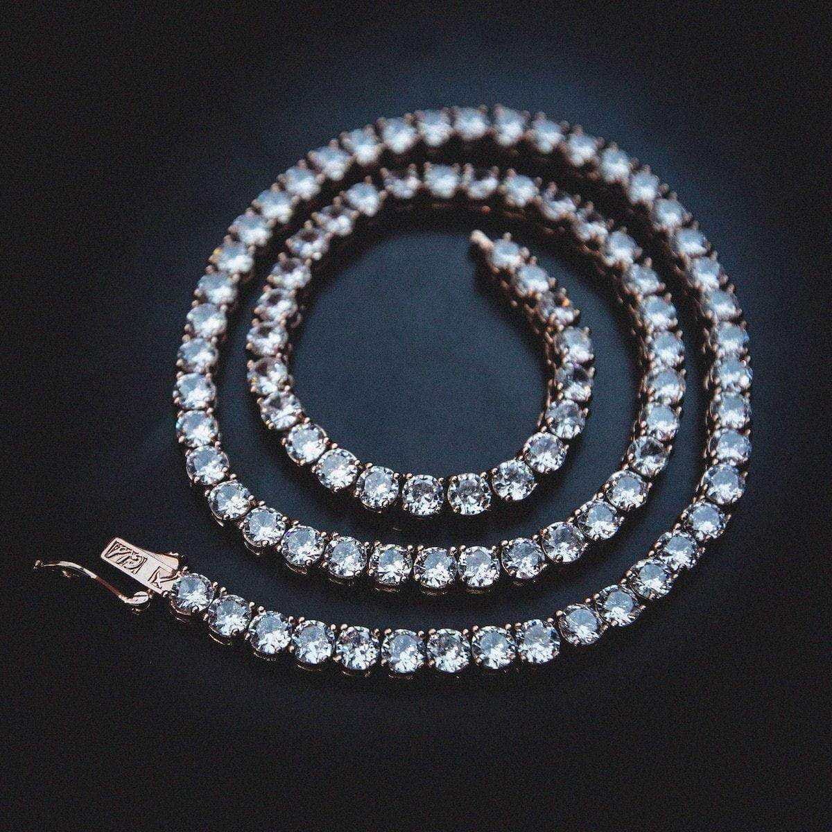 GLD Men Diamond Tennis Chain in Rose Gold - 5 mm