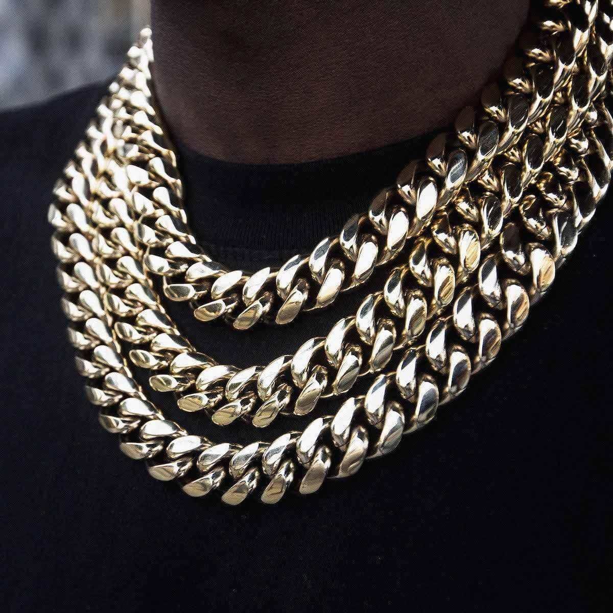 GLD Men GLD Signature Cuban in Yellow Gold - 19 mm