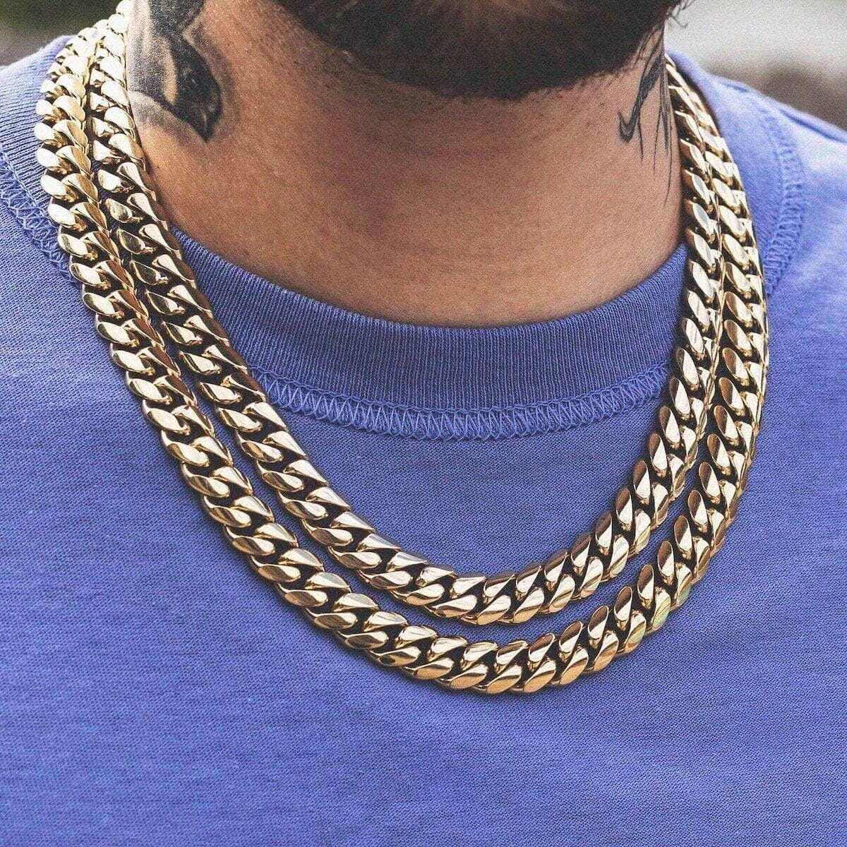 GLD Men GLD Signature Cuban in Yellow Gold - 12 mm