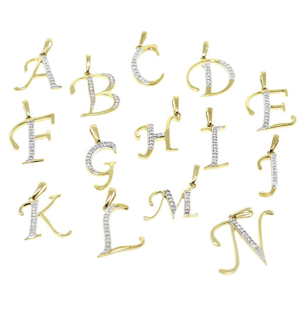 Diamond 9K Gold Diamond Initial U Necklace 0.05ct