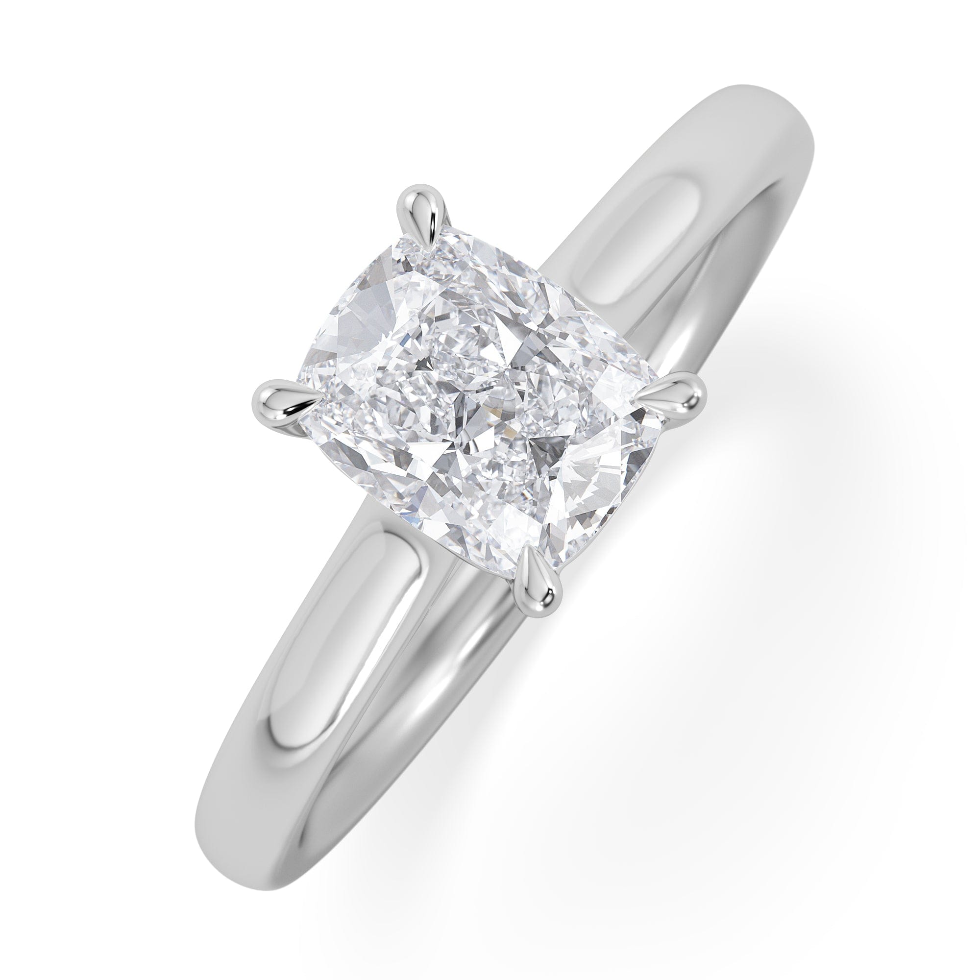 Solitaire Amora 1.00ct Elongated Cushion Cut Lab Diamond Solitaire Engagement Ring in Platinum