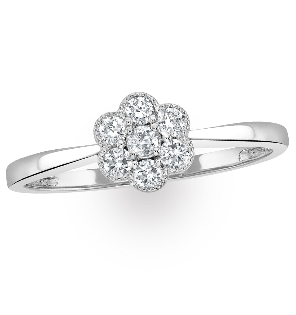Diamond Lab Diamond Flower Ring 0.25ct H/Si in 9K White Gold