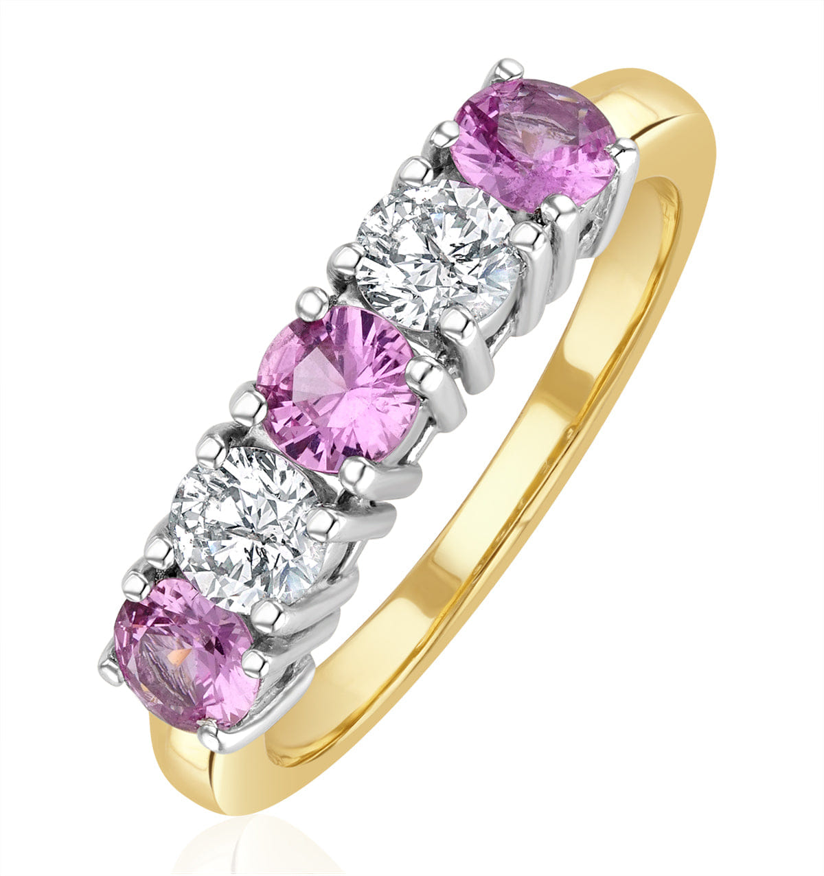 Diamond Pink Sapphire 0.90ct and Diamond Ring 0.40ct 18K Gold Ft26