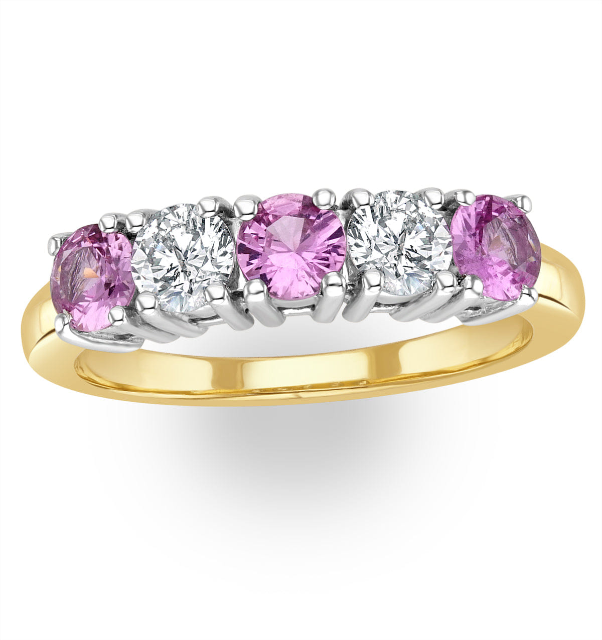 Diamond Pink Sapphire 0.90ct and Diamond Ring 0.40ct 18K Gold Ft26
