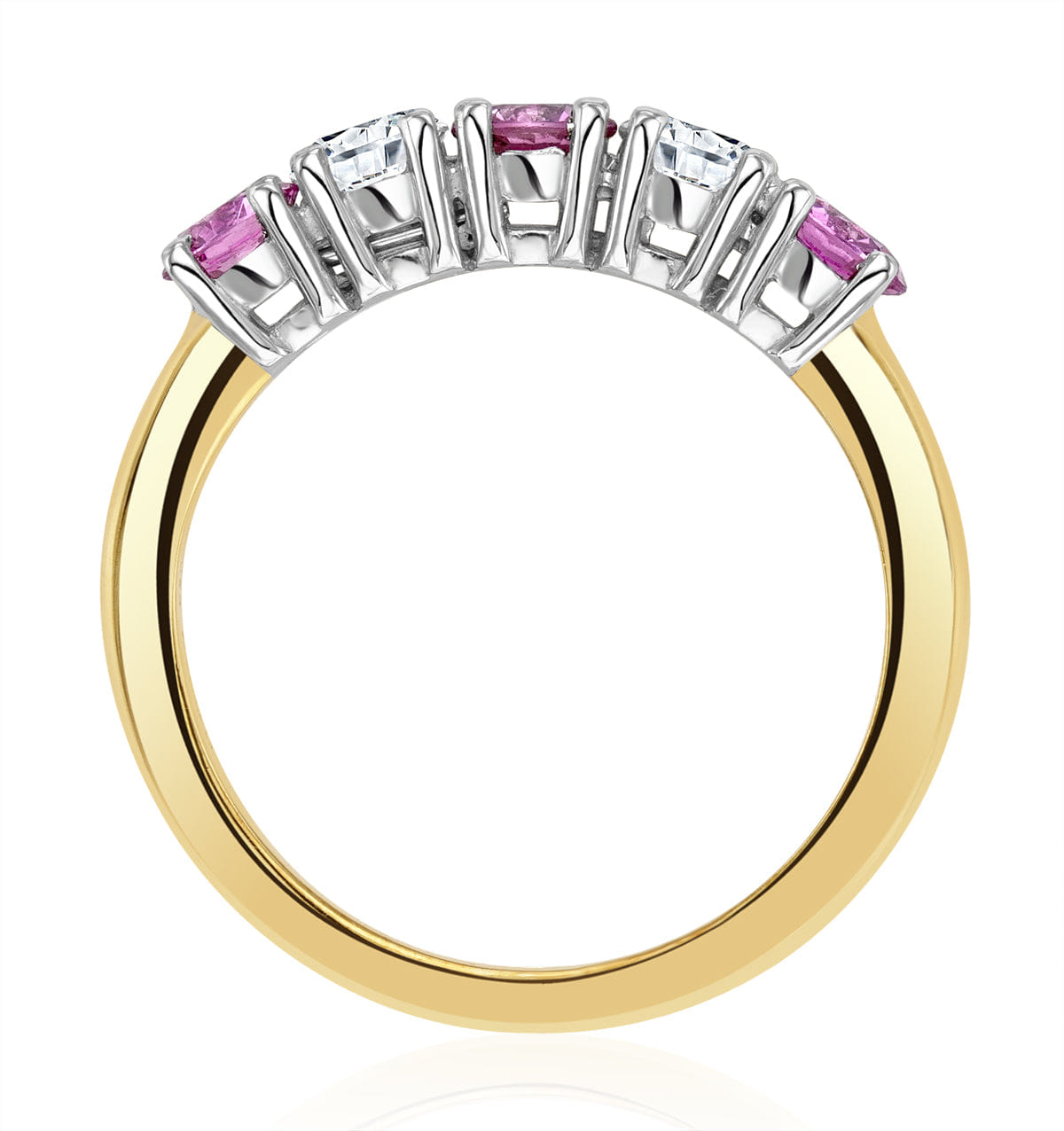 Diamond Pink Sapphire 0.90ct and Diamond Ring 0.40ct 18K Gold Ft26