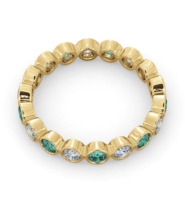 Diamond Emily 18K Gold Emerald 0.70ct and G/VS 0.50CT Diamond Eternity Ring