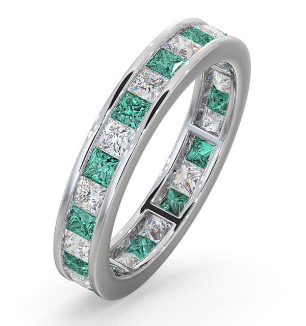 LAUREN Eternity Ring Lauren Diamonds H/SI and Emerald 2.20CT - Platinum