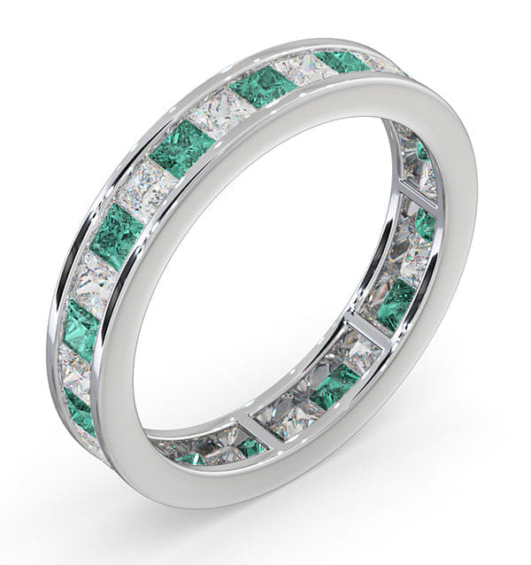 LAUREN Eternity Ring Lauren Diamonds H/SI and Emerald 2.20CT - Platinum