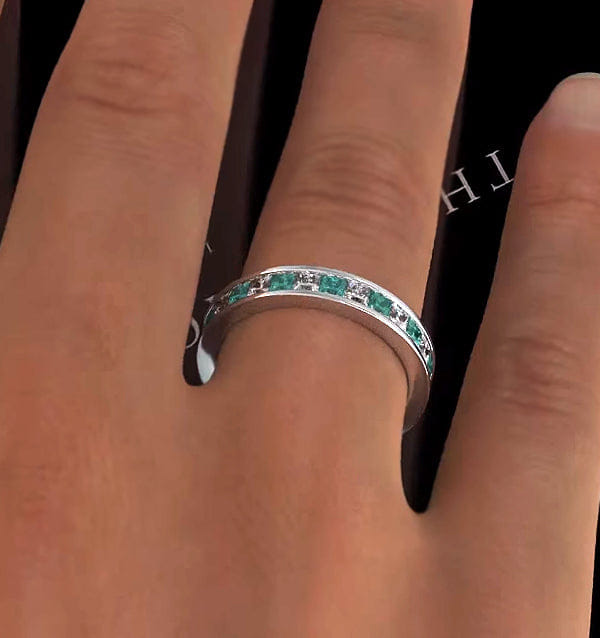 LAUREN Eternity Ring Lauren Diamonds H/SI and Emerald 2.20CT - Platinum